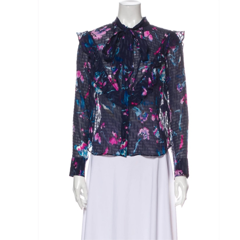 TANYA TAYLOR Silk Floral Print Blouse - Picture 14 of 15
